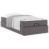 vidaXL Bedframe met matras met matras 2 pcs Grijs PVC