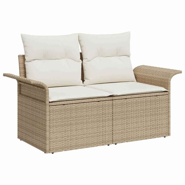 vidaXL Tuin Sofa Set met kussen 8 pcs beige en cr&egrave;mekleurig