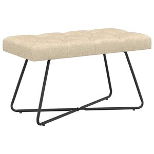 vidaXL Bank met knoopverstelling Cr&egrave;mekleurig 80 x 40 x 46 cm Stof
