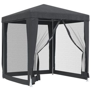 vidaXL Partytent met 4 mesh zijwanden 2x2 m HDPE antracietkleurig