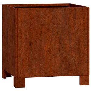 vidaXL Plantenbak met poten roestig 30x30x30 cm cortenstaal
