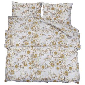 vidaXL Dekbedovertrekset 155x220 cm katoen wit en bruin