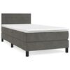 vidaXL Boxspring met matras fluweel donkergrijs 80x200 cm