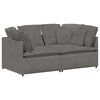 vidaXL Modulaire bank met kussens corduroy stof lichtgrijs