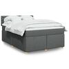 vidaXL Boxspring met matras stof donkergrijs 140x190 cm