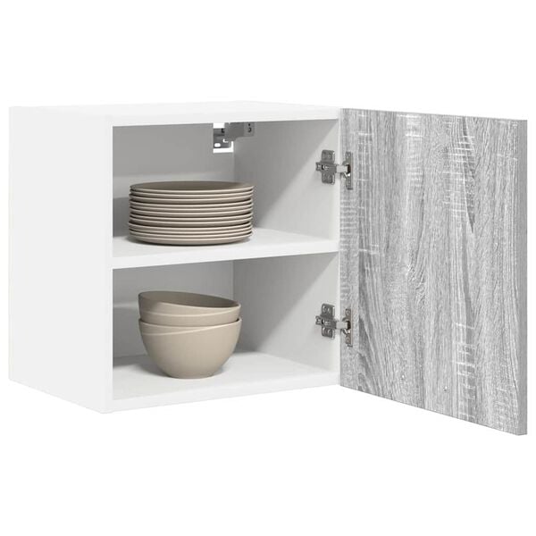 vidaXL Hangkast Grijs Sonoma en Wit 40 x 31 x 40 cm Bewerkt hout