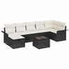 vidaXL Tuinbankenset 8 st Zwart en Cr&egrave;me poly rattan