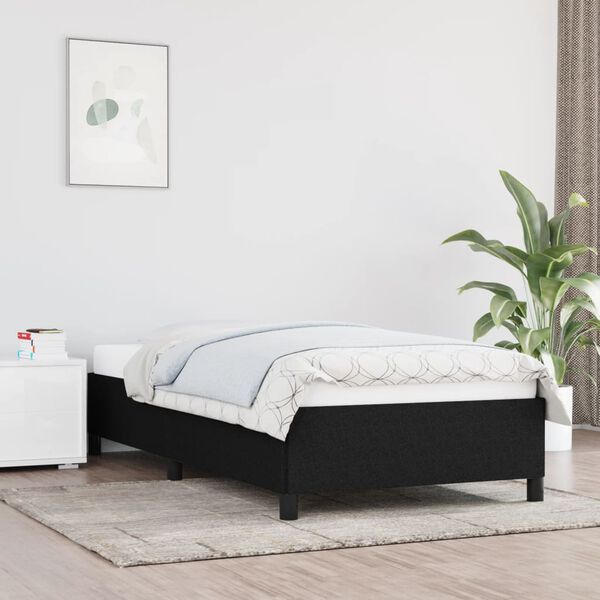 vidaXL Bedframe zonder matras 90x190 cm stof zwart