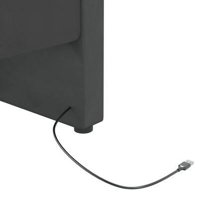 vidaXL Slaapbank met USB fluweel donkergrijs 90x200 cm