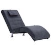vidaXL Massage chaise longue met kussen kunstsu&egrave;de grijs