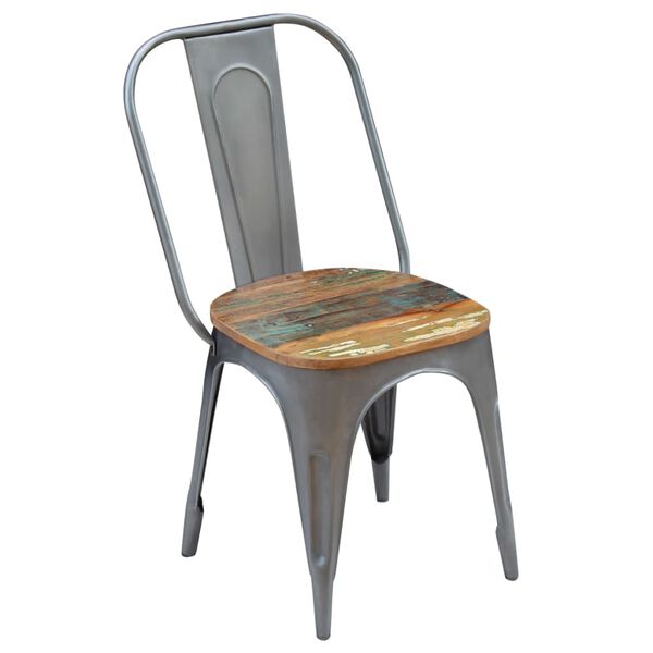vidaXL Eetkamerstoelen 2 st massief gerecycled hout