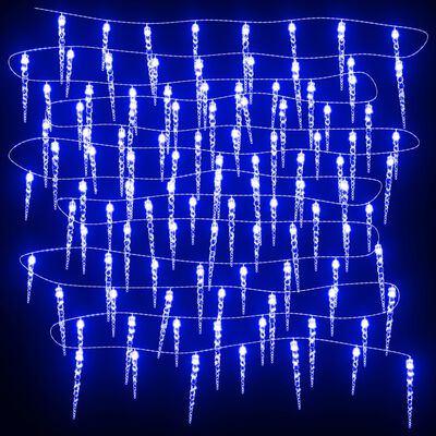 vidaXL Kerstverlichting ijspegels 200 blauwe LED's 20 m acryl PVC