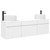 vidaXL Badkamerkastenset 3 st Wit 49 x 44,5 x 66 cm Bewerkt hout