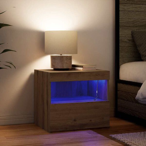 vidaXL Nachtkastje met lade Artisan Eiken 50 x 40 x 45 cm Bewerkt hout