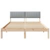 vidaXL Bedframe Bruin en lichtgrijs 135 x 190 cm Massief grenenhout