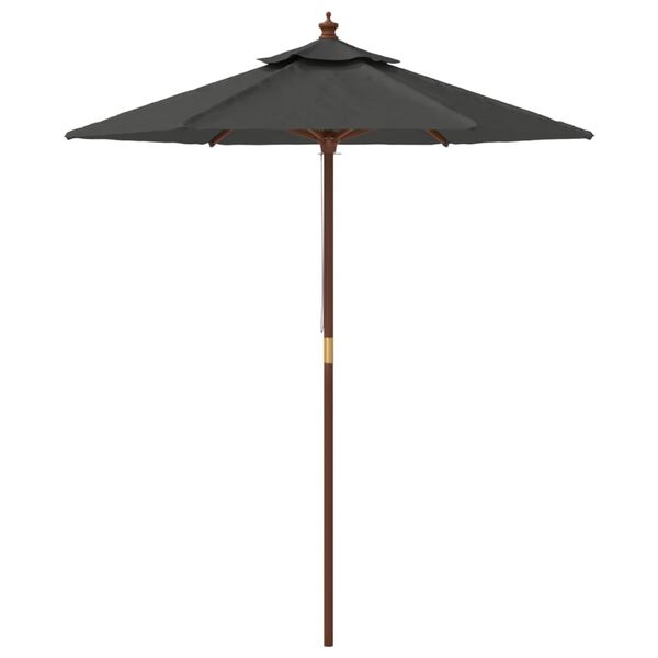 vidaXL Parasol met houten paal 196x231 cm antracietkleurig