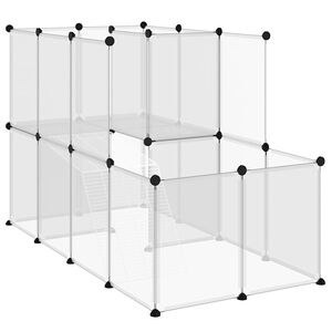 vidaXL Dierenhok klein 142x74x93 cm polypropeen en staal transparant