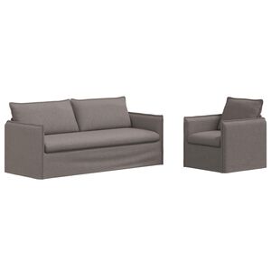 vidaXL Bankstel 2 st Taupe Stof