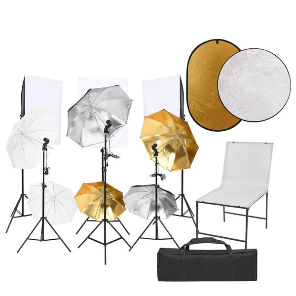 vidaXL Fotostudioset met verlichtingsset, opnametafel en reflector