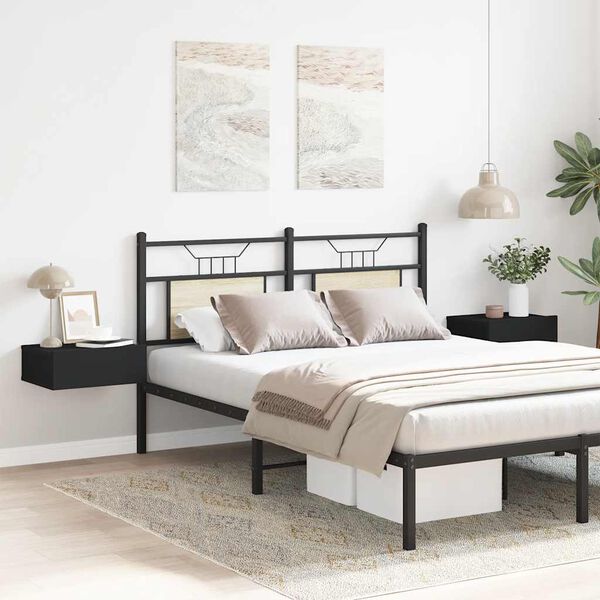 vidaXL Nachtkastje zwevend 40x30x15 cm bewerkt hout zwart