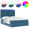 vidaXL Ottoman bed met matrassen en LED's 140x200cm fluweel