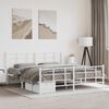 vidaXL Bedframe met hoofd- en voeteneinde metaal wit 183x213 cm