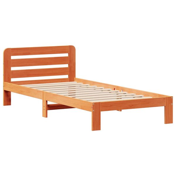 vidaXL Bedframe zonder matras massief grenenhout wasbruin 90x190 cm