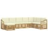 vidaXL Buiten bankenset 8 pcs Wit en cr&egrave;mekleurig 304 x 185,5 x 73 cm