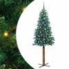 vidaXL Slanke Kerstboom Groen 180 cm PVC en massief dennenhout