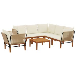 vidaXL 7 st Massief acaciahout & touw Naturel