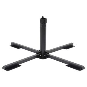 vidaXL Parasolvoet inklapbaar voor &Oslash;38/48 mm stok staal glanzend zwart