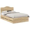 vidaXL Bedframe met lade Sonoma Eiken 120 x 200 cm Ingenieurshout