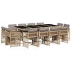 vidaXL 13-delige Tuinset met kussens poly rattan gemengd beige