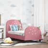 vidaXL Peuterbedframe met hoofdbord Roze 70 x 140 cm Fluweel