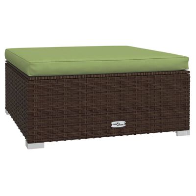 vidaXL 8-delige Loungeset met kussens poly rattan bruin