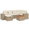 vidaXL 7-delige Loungeset met kussens poly rattan beige
