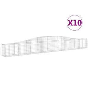 vidaXL Schanskorven 10 st gewelfd 400x30x40/60 cm ijzer