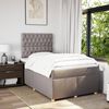 vidaXL Boxspring met matras stof taupe 120x200 cm