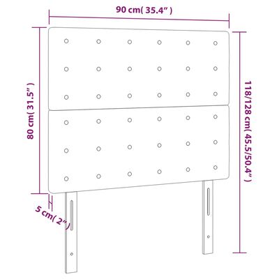 vidaXL Hoofdbord LED 90x5x118/128 cm fluweel zwart