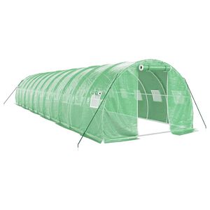 vidaXL Tuinkas met stalen frame 36 m&sup2; 12x3x2 m groen