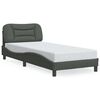 vidaXL Bedframe met LED zonder matras "Hvar" 90x190 cm stof donkergrijs
