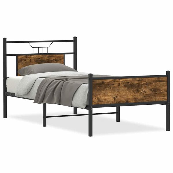 vidaXL Bedframe zonder matras hout gerookt eikenkleurig 90x200 cm