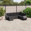 vidaXL 7-delige Loungeset met kussens poly rattan zwart