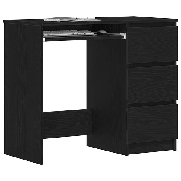 vidaXL Bureau 90x45x76 cm spaanplaat zwart eikenkleurig