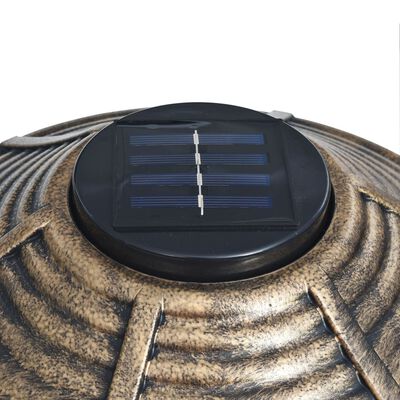 vidaXL Vogelbadje met solar LED-verlichting kunststof