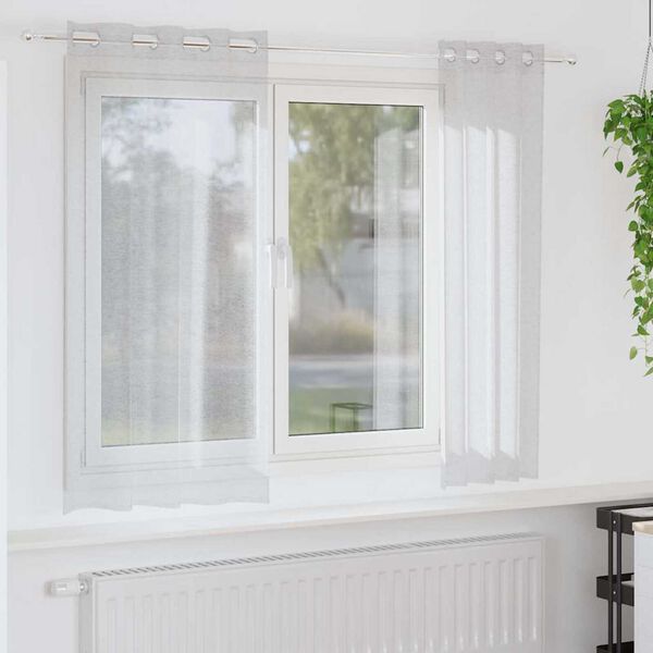 vidaXL Voile Gordijn 2 pcs Lichtgrijs 175 x 140 cm Polyester