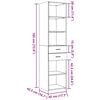 vidaXL Hoge kast 45x42,5x185 cm bewerkt hout sonoma eikenkleurig
