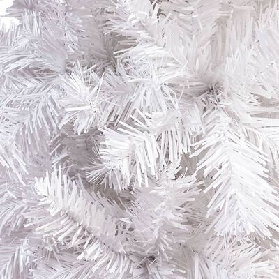 vidaXL Kunstkerstboom met verlichting en kerstballen smal 240 cm wit