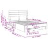 vidaXL Bedframe met lade met hoofdeinde met opslag Bewerkt hout