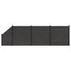 vidaXL Hekpaneel 4 pcs WPC en Aluminium Zwart